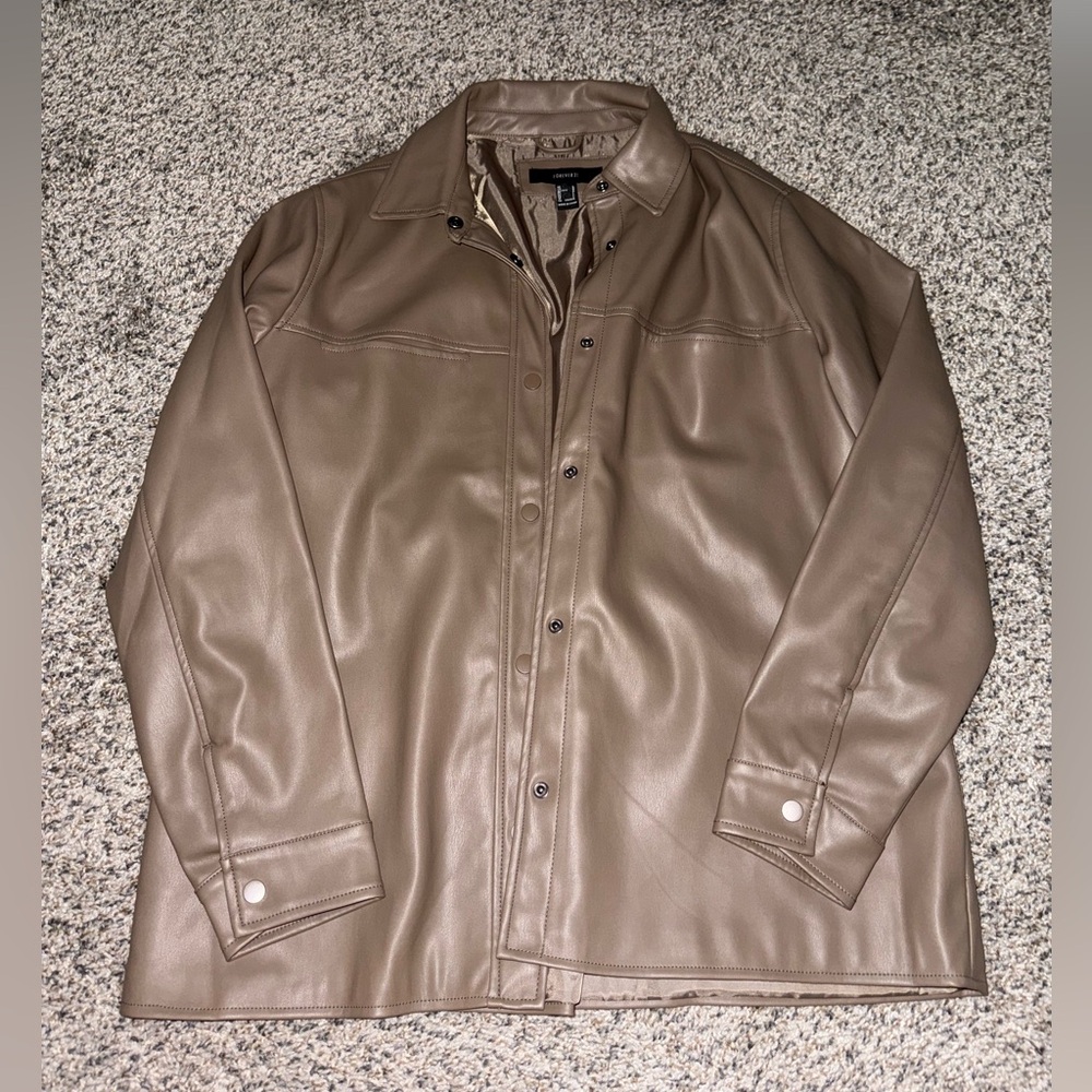 Womens Brown Leather Jacket Sized L/Medium fits best
